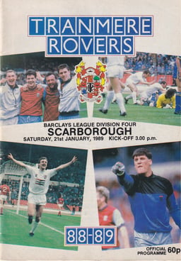 Tranmere Rovers v Scarborough Match Programme 1989-01-21